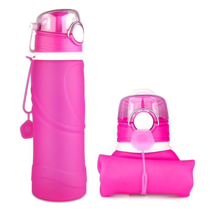 750ML Custom Collapsible Silicone Outdoor Sport Water Bottle