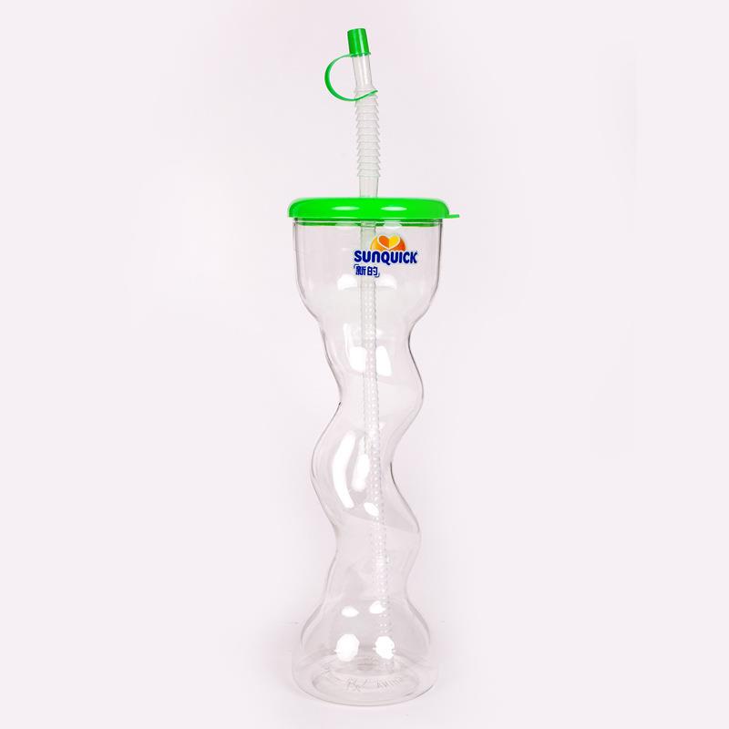 Twisted Slush Yard Cup, Plastic Yard Glass