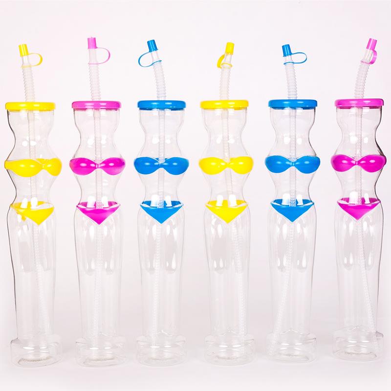 Plastic Party Glass Yard Juice Straw Cups