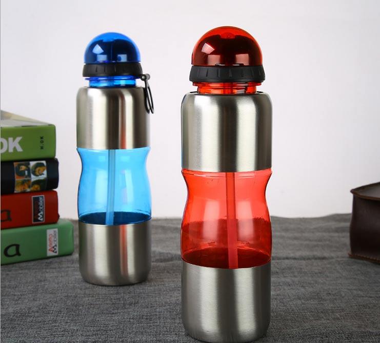 BPA Free Sport Plastic Water Bottle With Straw
