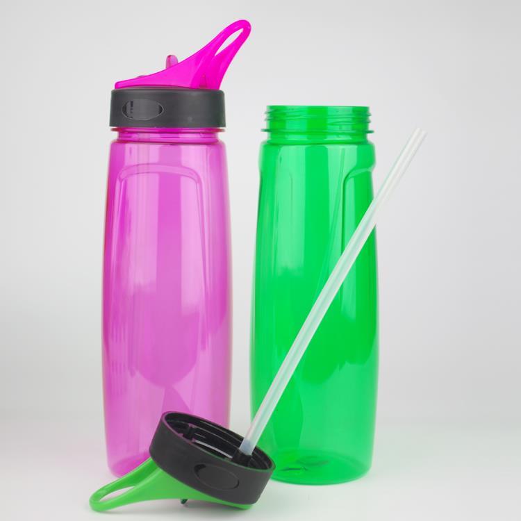 Straw Plastic Water Bottle BPA Free