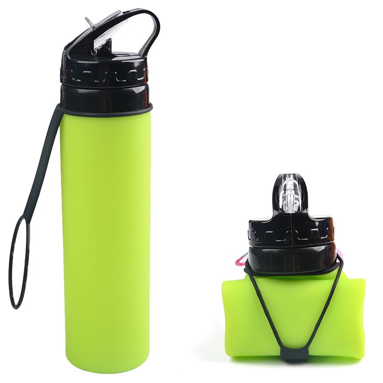 600ML Silicone Foldable Water Bottle Collapsible sports Bottle