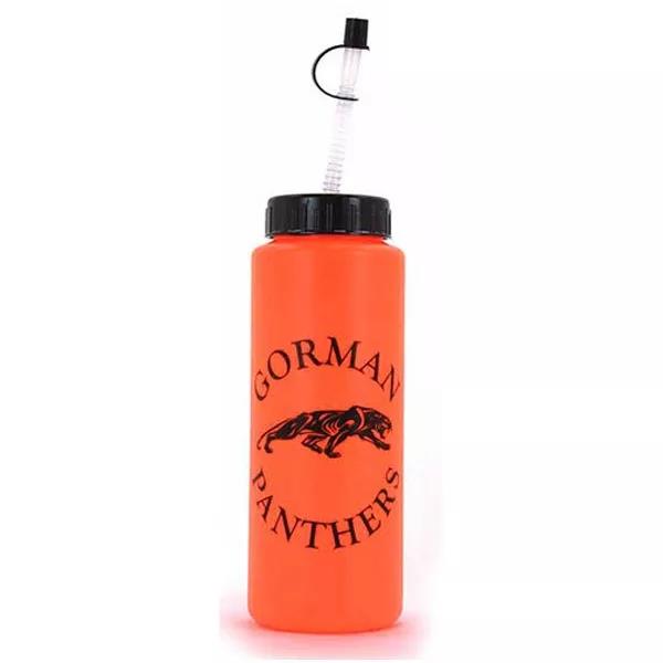 32oz BPA free plastic sports bottle with straw lid