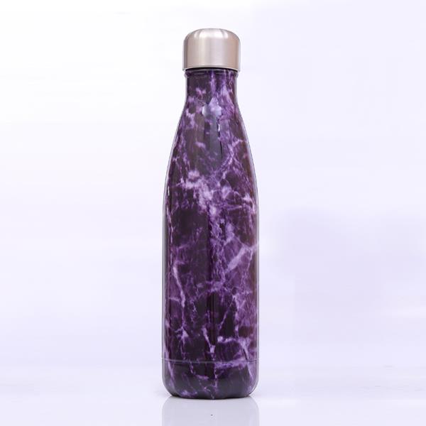  500 ml cola bottle shape insulated stainless steel water bottle with pattern