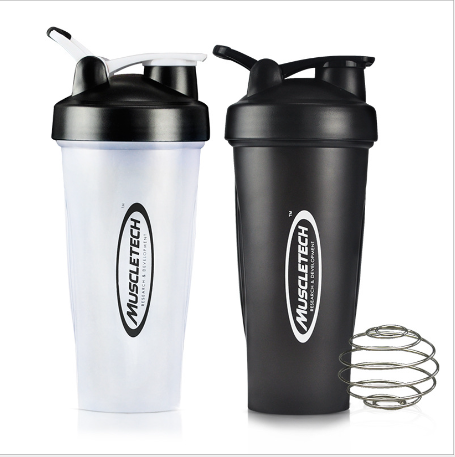 Eco friendly bpa free gym shaker with portable handle screw lid protein powder shaker bottle 