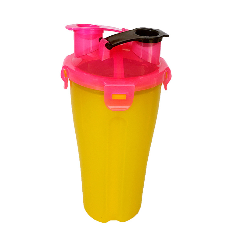 portable dual plastic gym protein shaker bottle with logo 