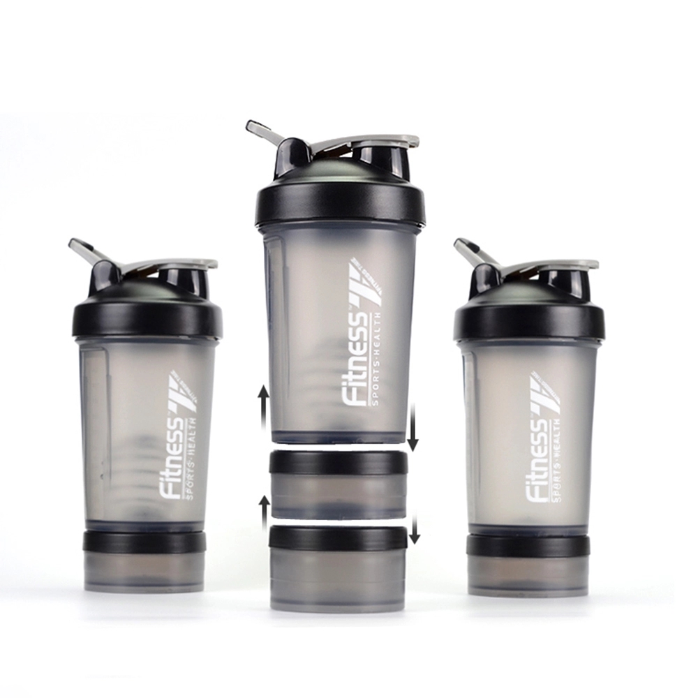 OLERD 3 Layer bpa free high quality 500ml custom logo plastic Workout Shaker Bottle Protein Shaker 