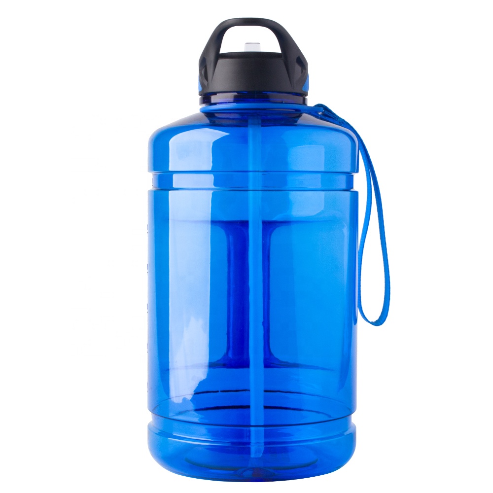 new arrival half gallon 2.2 liter fitness workout gym bottle with straw 