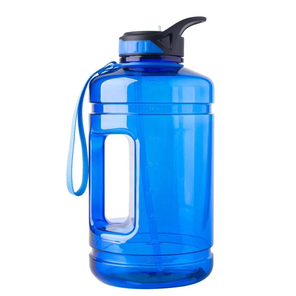 new arrival half gallon 2.2 liter fitness workout gym bottle with straw 