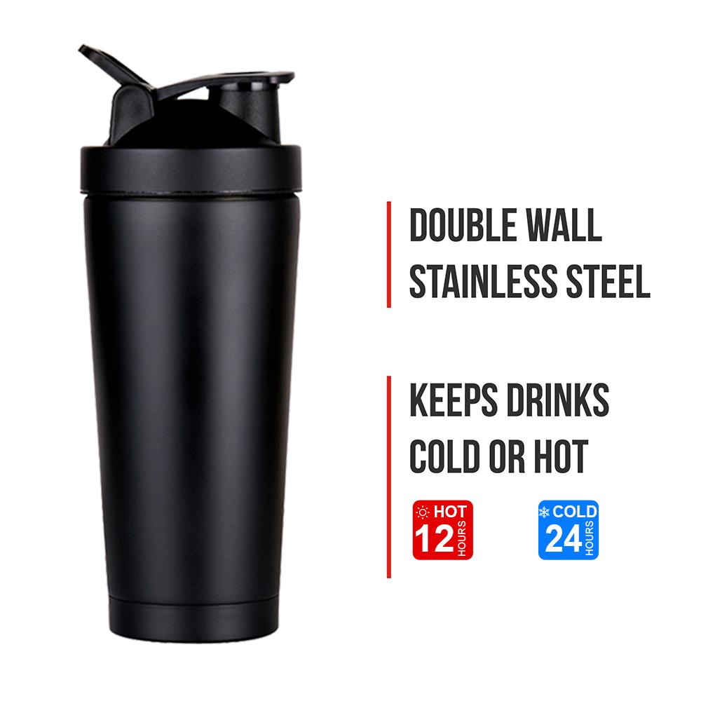 Wholesale Custom Design 18/8 Stainless Steel Gym Shaker Bottle For Protein Shakes